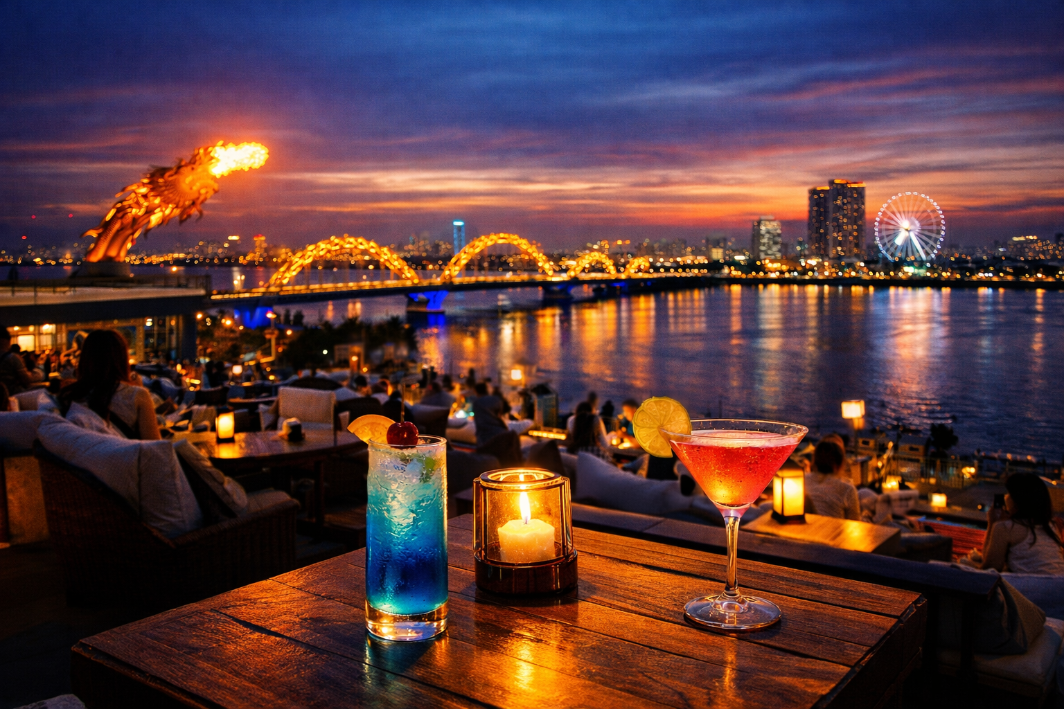 Các quán rooftop bar tại Đà Nẵng mang đến tầm nhìn tuyệt đẹp ra sông Hàn